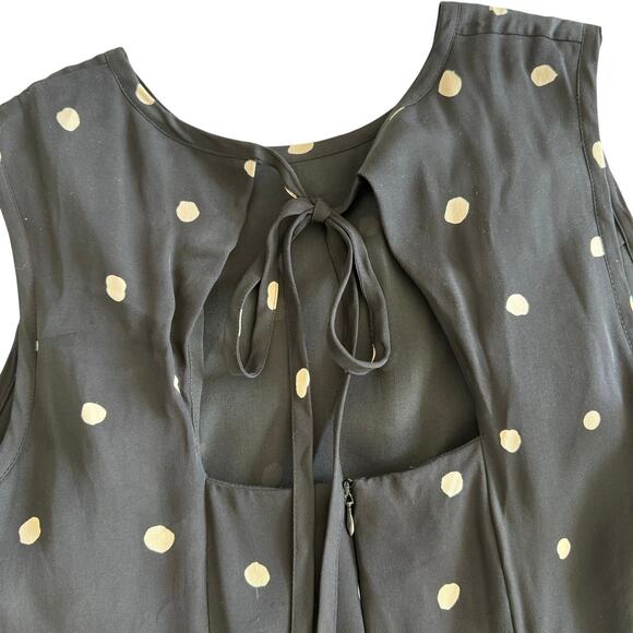 Valerie Dresses Silk Polka Dot Long Flowy Sleeveless Black Size 6 - Picture 3 of 3